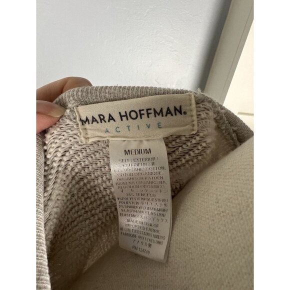Mara Hoffman Active Embroidered Oversize Raw Hem Pullover Sweatshirt Size Medium - Picture 10 of 10